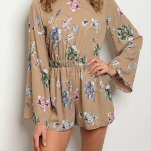 MOCHA FLORAL ROMPER